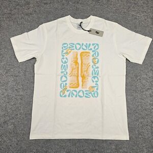 Seoul Projects Shirt Mens Large Dynasty Tee White Graphic Print Logo Crew‎ Neck
